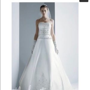 Oleg Cassini Wedding Strapless Dress size 14 Ivory